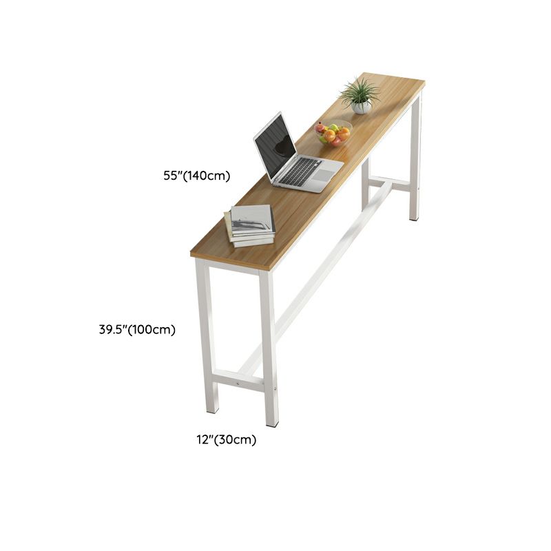 Modern Light Wood Rectangular Bar Set with Trestle Base and Counter Height (100cm)