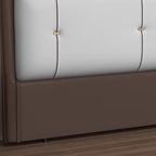 Trendy No Distressing Panel Headboard in Natural Wood, Rectangle Shape for Queen/Full Bed, Sponge Upholstery Fill, Standard Height
