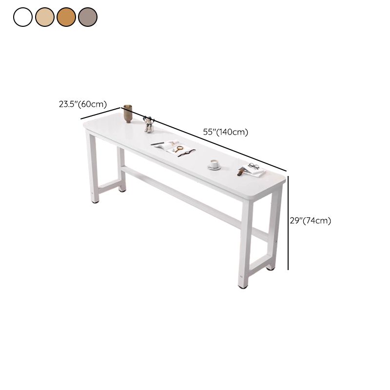 Casual Ergonomic Writing Desk with Scratch-proof H-Shape Base in Dove Grey/Chalk/Light Brown, Unattached with Foot Pad