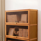 Caramel Rectangular Organizing Shelf with 5-Shelf, Vertical/Lateral Filing, Polymer Door, Closed Back