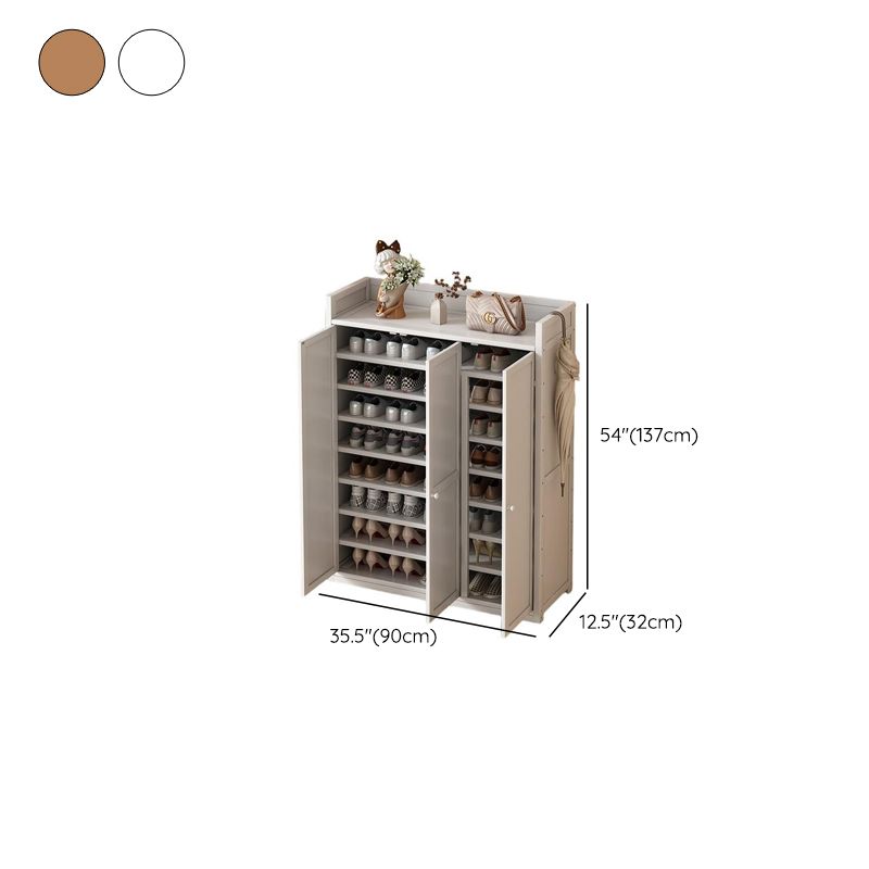 Bambusa 7-tier/6 Tiers/8-tier Shoe Displays with Horizontal Sloping Shelves and Dustproof Cover