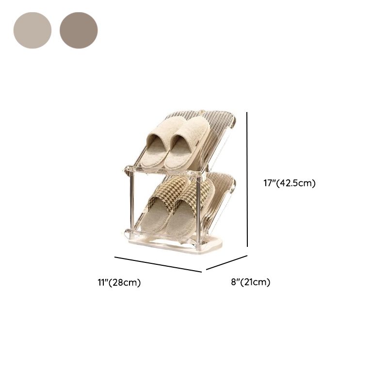 Art Deco Polymerized Material Rectangle Shoe Rack for 1-10 Pairs in Drawing Room with Individual Shoe Cubby Holes