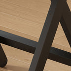 Scratch-proof Foldable Square Veneer Dining Table with Crossed Legs for 2-seater/Seating for 4
