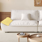 Modish Solid Color Stain Resistant Standard Sofa/Loveseat for 3-seater/4-seater/5 Person with 2 Pillows