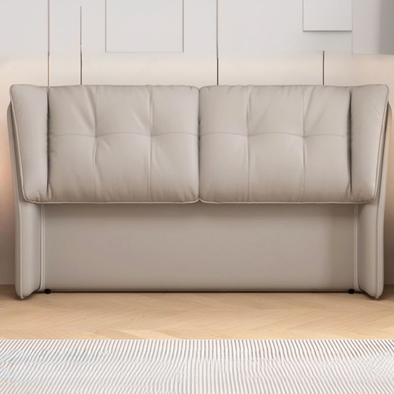 Trendy Wingback Headboard with No Distressing, Piled Tufted Rectangle Design for Queen/Full Bed, Featuring Sponge Upholstery and Standard Height