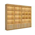 Multi-shelf Modern & Contemporary Style Wood Hutch Cabinet for Living Room
