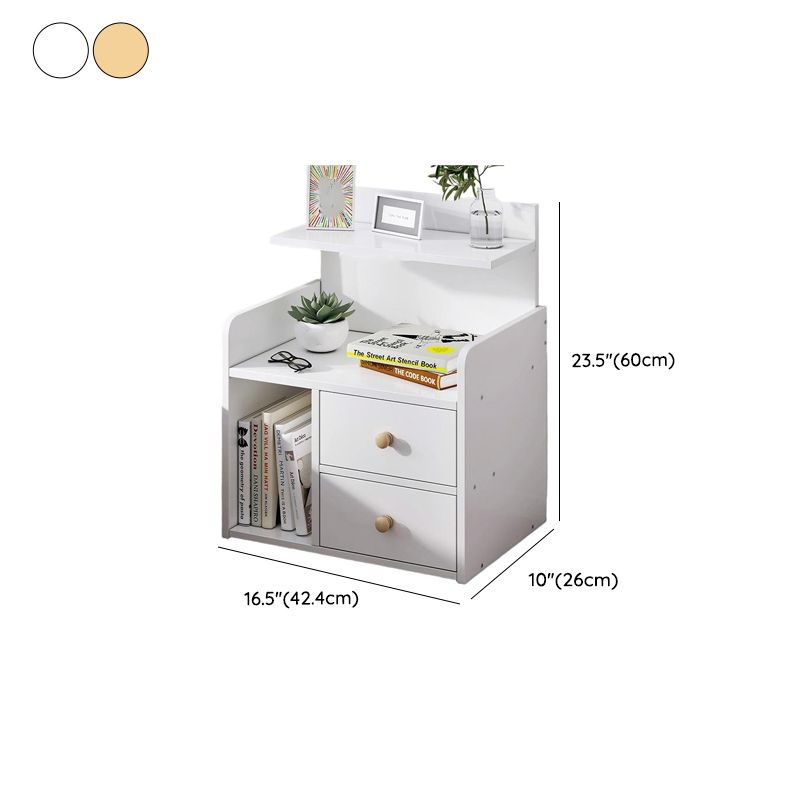 Simplistic Drawer Storage Nightstand with 1 Drawer, 2/3 Shelves, and Particle Board Wood Top
