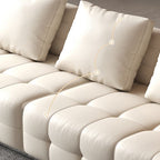 Modish Solid Color Water Resistant Standard Sofa in Chalk with 4-seater/5 Person/Seats 3 and 2 Pillows/3 Pillows/4 Pillows