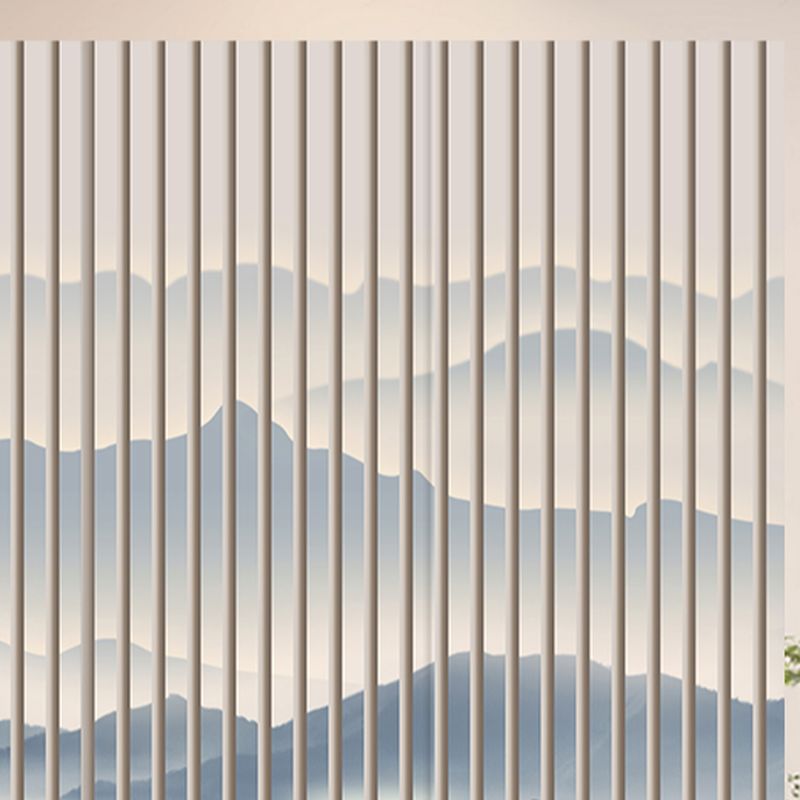 Indoor Opaque Collapsible Temporary Wall with Wheels, Natural Wood Frame, 6 Panels, and Double Sided Print