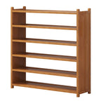 Art Deco Bambusa Rectangle Shoe Rack with Light Brown Finish, 3-6 Shelves for 11-30 Pairs in Drawing Room