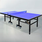 Indoor Cerulean Synthetic Laminate Ping Pong Table with Table Tennis Paddle Included