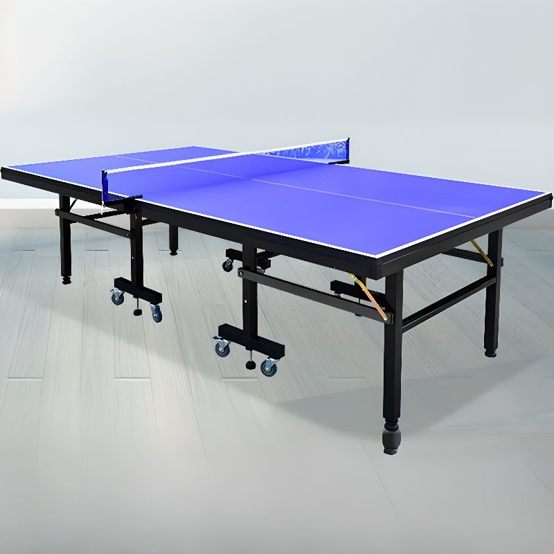 Indoor Cerulean Synthetic Laminate Ping Pong Table with Table Tennis Paddle Included