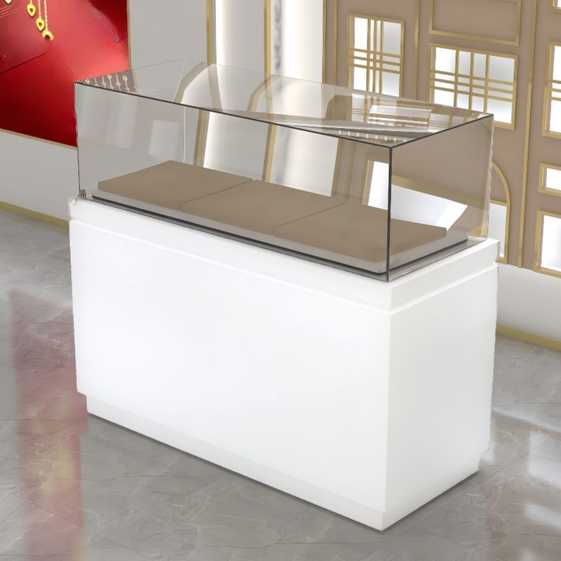 Contemporary Style Wooden Standard Display Stand with Container Storage for Home