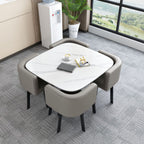 5 Piece Square Shape Sintered Stone Top Dining Room Table Set