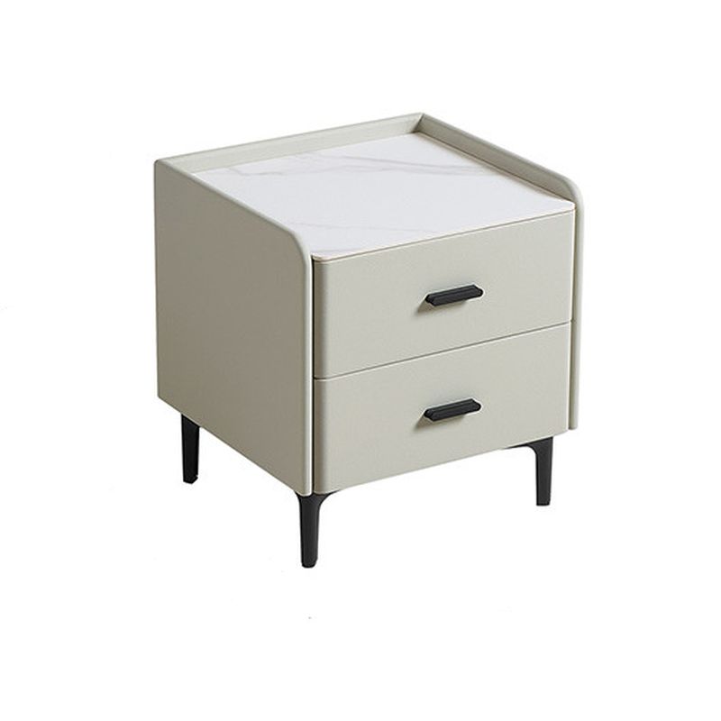 Modish Nightstand With Drawer Organization and Elegant Stone Countertop