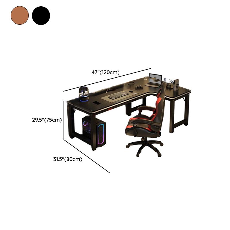 Minimalist L-Shape Desk with Odor Resistant H-Shape Base, Independent Structure, Wire Management, and Engineered Wood Top