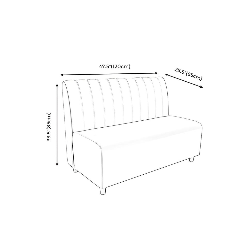 47.27"D x 25.59"W x 33.46"H Contemporary Glam 2-seat Sofa for Restaurant