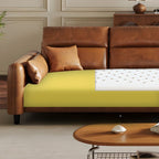 Modish Solid Color Stain Resistant Standard Sofa/Loveseat in Auburn, 3-Seater/4-Seater/5 Person with 2 Pillows