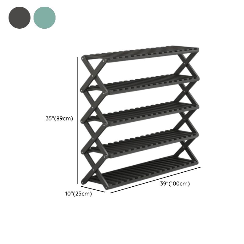 Art Deco Bambusa Rectangle Shoe Rack with 6/4/5 Shelves, Capacity for 1-30 Pairs, Drawing Room