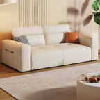 Fade-proofed Standard/Single Sofa in Off-White for Drawing Room with Armrest and 3/1 Pillow