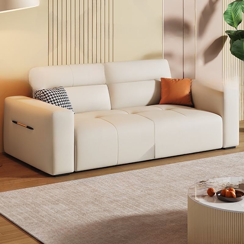 Fade-proofed Standard/Single Sofa in Off-White for Drawing Room with Armrest and 3/1 Pillow