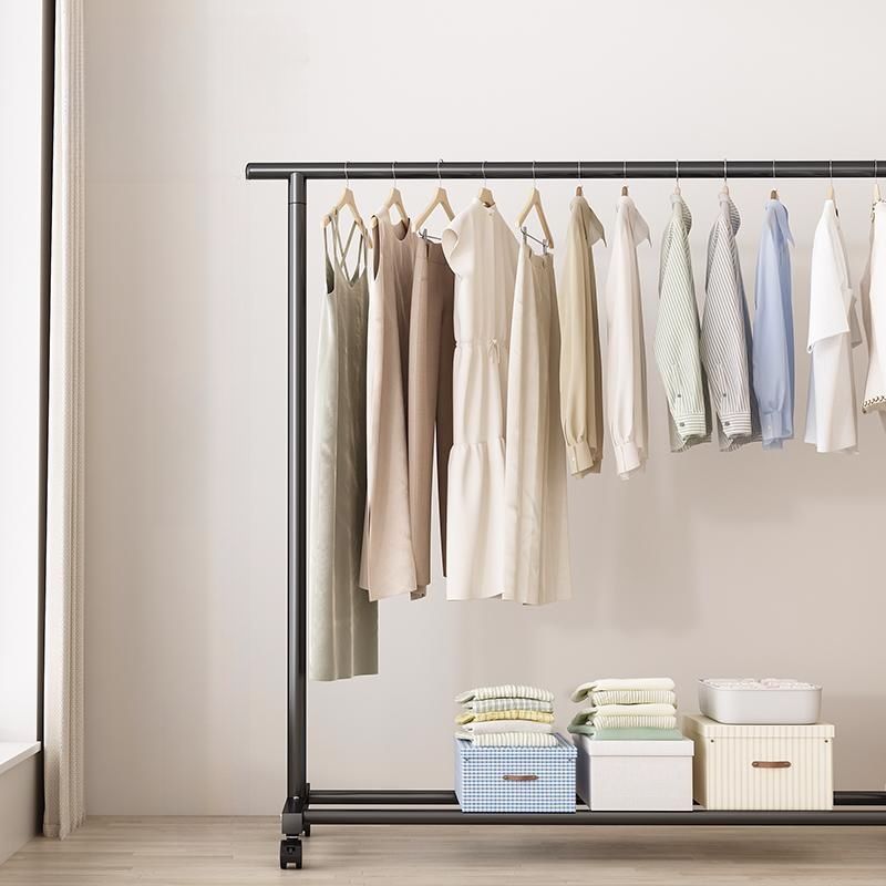 Modern Simple Style Hall Rack with Receptacle Storage, 1 Shelf/2 Shelves, Steel Frame, and Alloy Hook