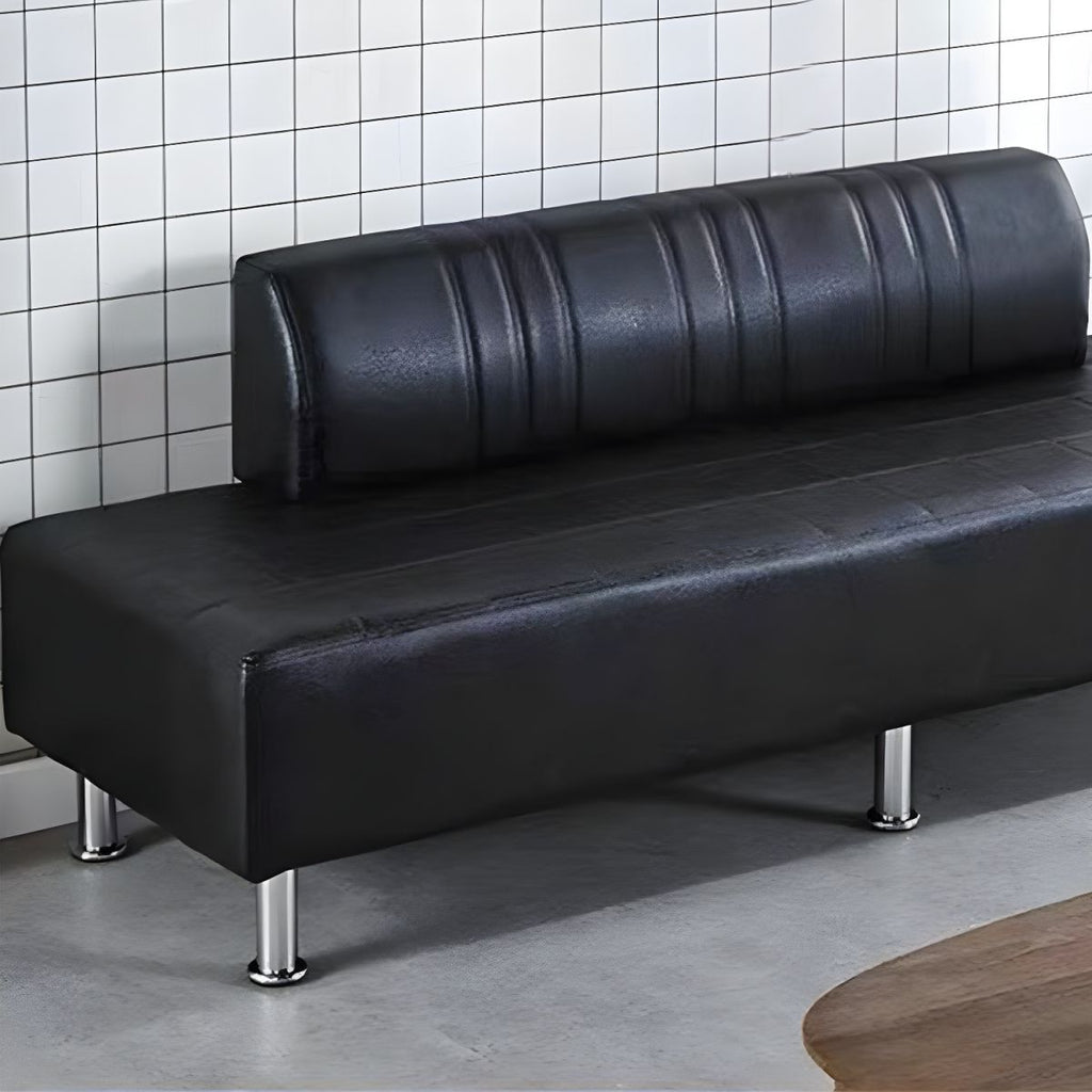 24.4" High Armless Sofa with Tight Back for Apartment Faux Leather