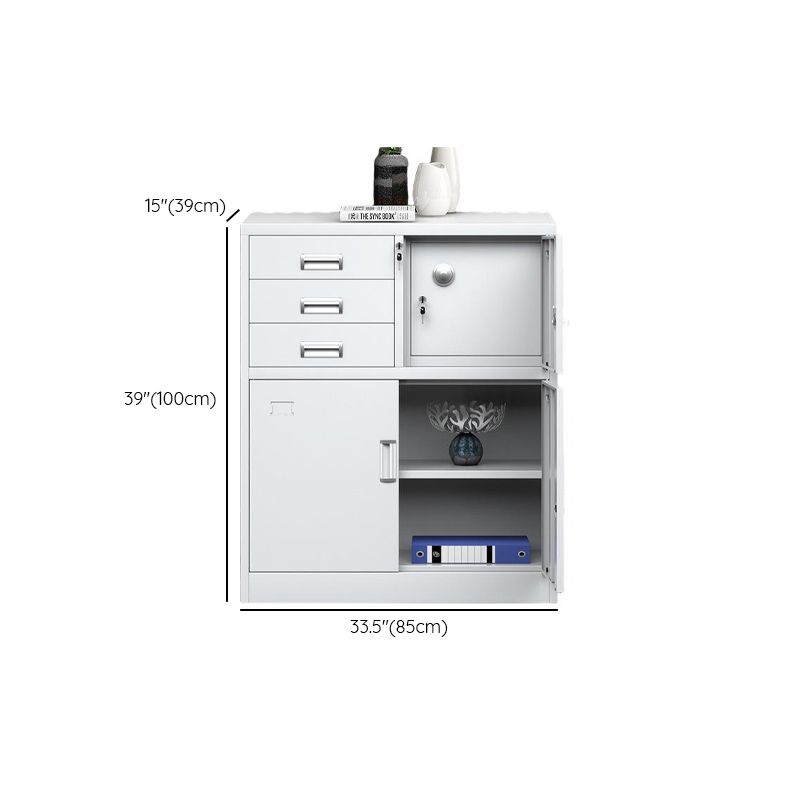Base Cabinet/Office Console Cabinet with Stockroom Storage, Assembled and Safe, Featuring 2-Wide/1-Wide/3-Wide Compartments