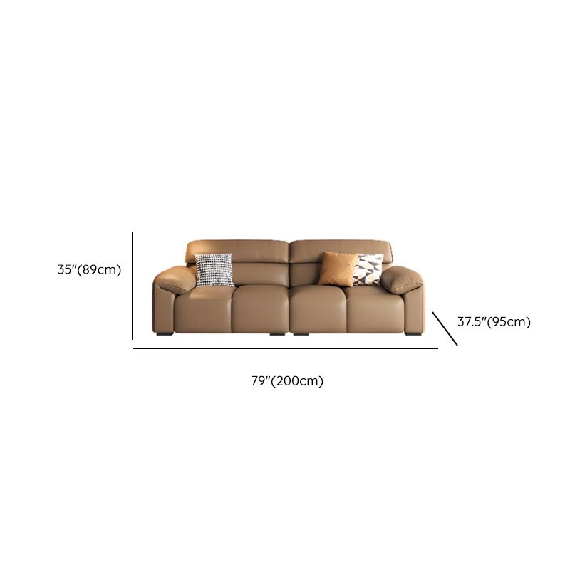 Mocha Full Grain Leather Standard/Single Sofa with 3/1 Pillows