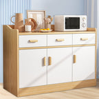 Simplistic Sideboard with 1 Drawer/3 Drawers/2 Drawers Hutch, 2 Shelves, Cabinets, Manufactured Wood Countertop, and 3 Doors/2 Doors