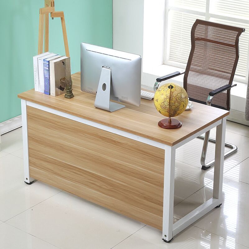 Trendy Rectangular Laminate Writing Table with Light Brown/Unfinished Color