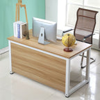 Trendy Rectangular Laminate Writing Table with Light Brown/Unfinished Color