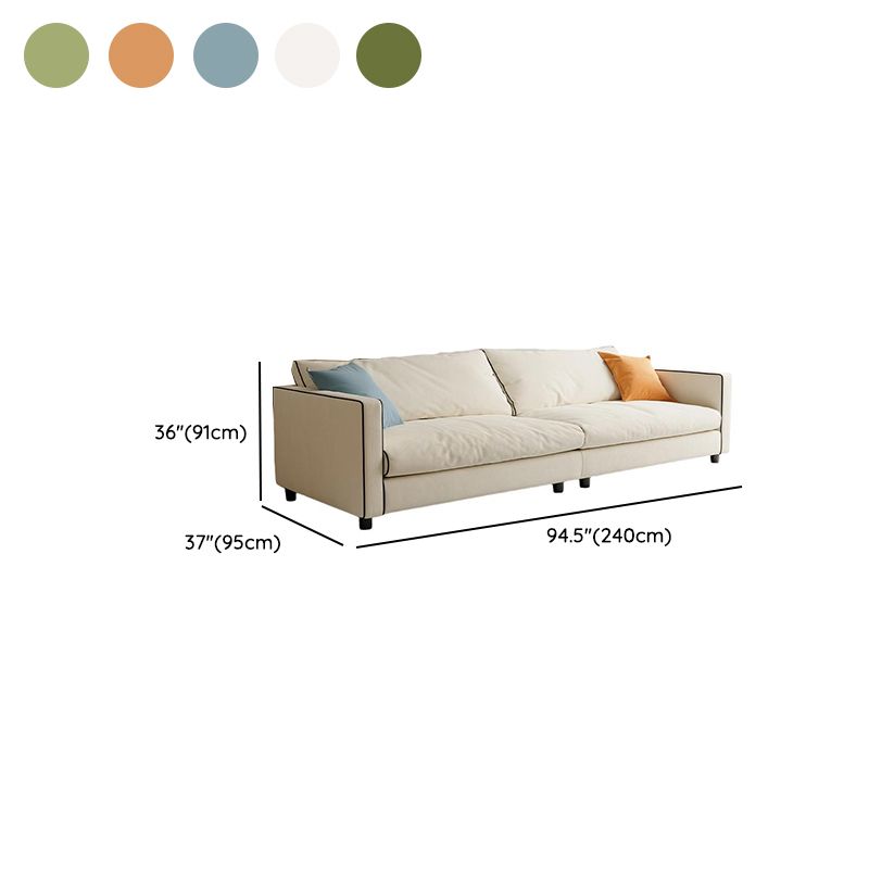 Drawing Room Flannel Standard Sofa in Light Blue/Sage/Amber Color with Armrest