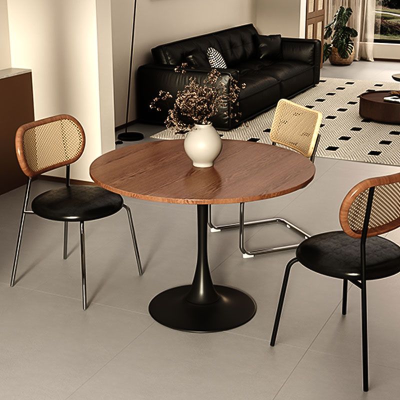 Composite Wood Dining Table with Pedestal Base, Scratch-proof, for 2-seater/Seating for 4