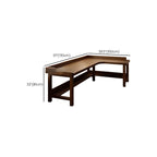 Casual Sepia Writing Desk with Storage and Scratch-proof H-Shape Base Featuring Exterior Shelf and Baffle