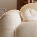 Trendy Solid Color Stain Resistant Loveseat in Grey/Emerald Green/Beige with Arm, Seats 2 with 2 Pillows