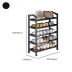 Art Deco Polymerized Material Rectangle Shoe Rack with 5/4/3 Shelves, Floor Mounted for 1-20 Pairs in Bedroom