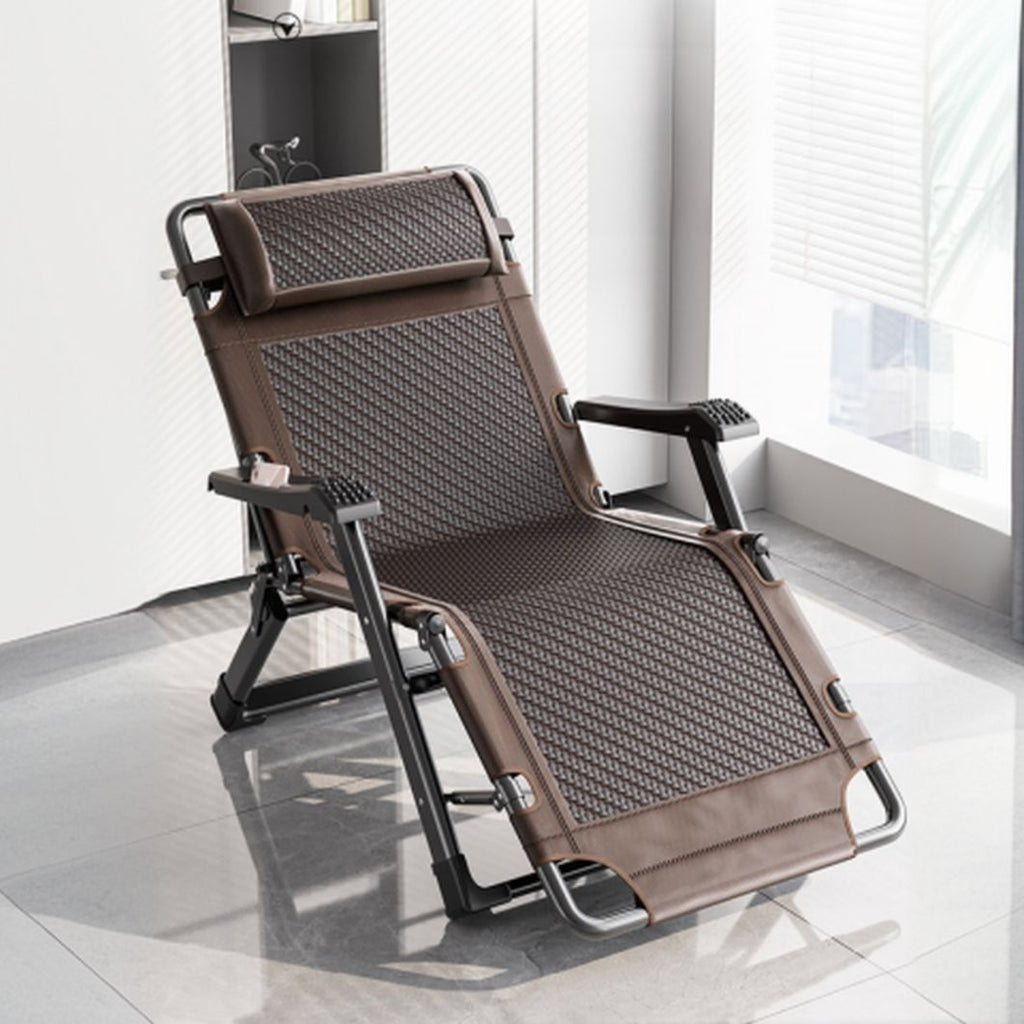 Solid Color Arm Recliner in Midnight Black/Auburn, Space-saving Design with Alloy Frame, Standard Base, Locking Back Angle, and Arm Compartment