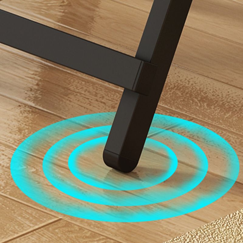 Trendy Folding Square Bi-fold Table in Midnight Black/White, Scratch-shielded with Wood Top