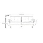 Modern Leather Sofa Flared Arm Button-tufted Loose Back Sofa for Living Room Bedroom