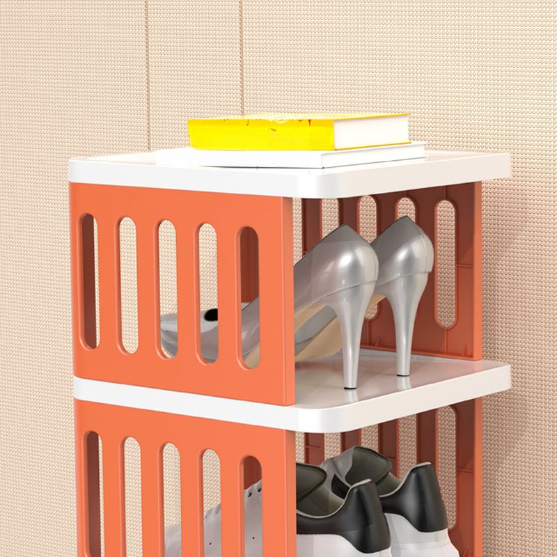 Art Deco Polymerized Material Square Shoe Rack with 2/3/4 Shelves, 1-10 Pairs Capacity for Drawing Room