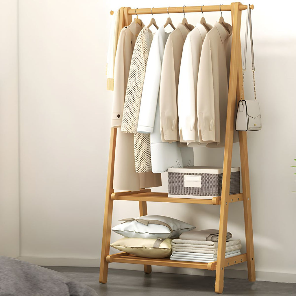 Scandinavian Hall Tree Wood Free Standing Storage Shelf Organizer Coat Hanger