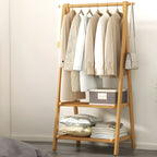Scandinavian Hall Tree Wood Free Standing Storage Shelf Organizer Coat Hanger