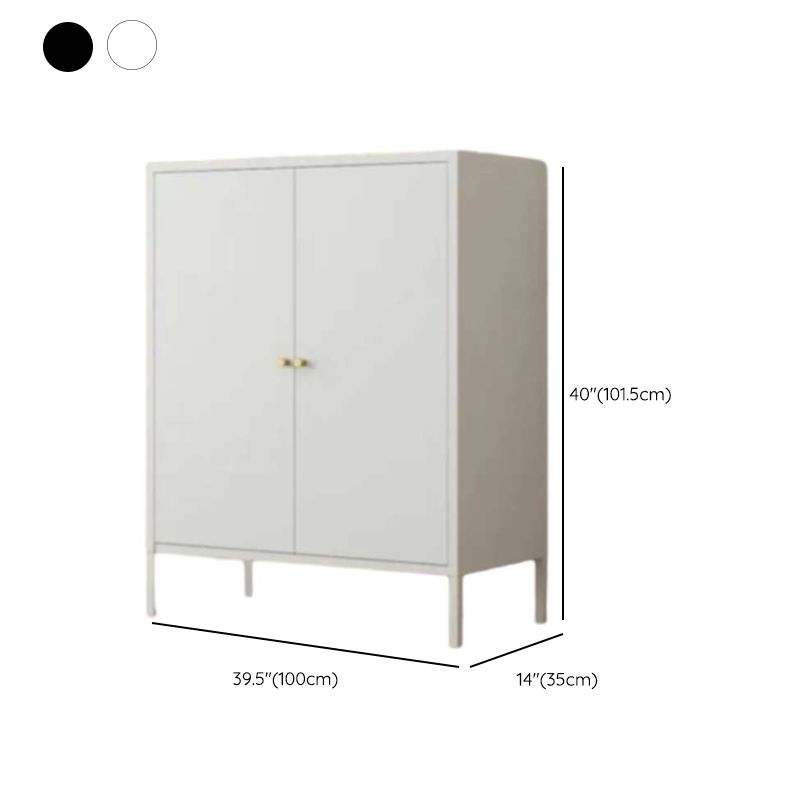 Art Deco Narrow Sideboard with Larder Storage, Alloy Countertop, Flexible Shelf, and 2 Doors
