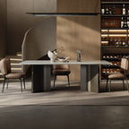 Simplistic Rectangular Dining Table with White Top and Fixed Table Mechanism