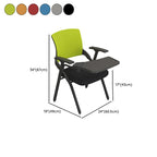 Trendy Metal Frame Space-saving Training Chair/Side Chair with Exposed Back and Armrest for Tile Flooring