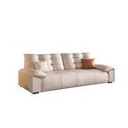 Modish Solid Color Stain Resistant Standard Sofa/Single Sofa in Beige with Pillow Top Arm and 2 Pillows/1 Pillow, Available in 4-seater/3-seater/6-Seater