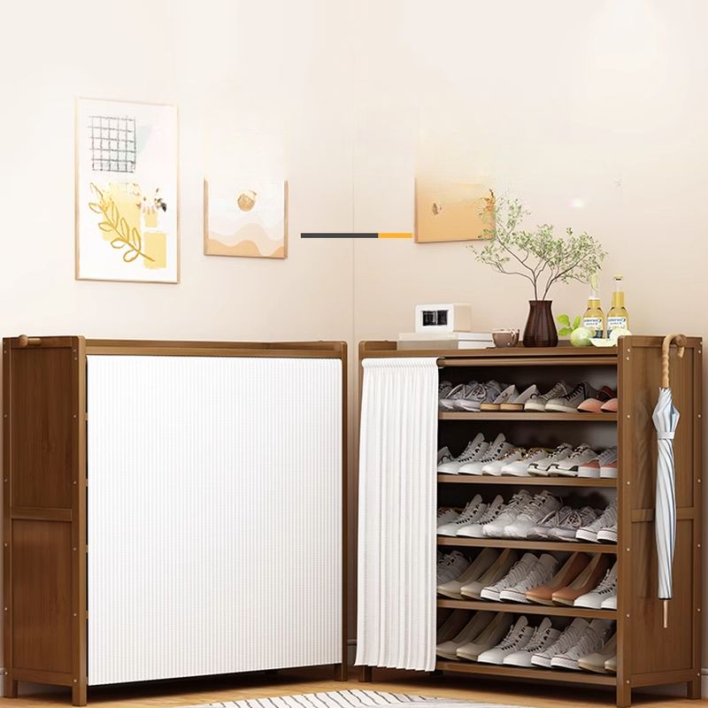 Art Deco Bambusa Rectangle Shoe Rack with 7 Shelves/6 Shelves/5 Shelves, Floor Mounted for 11-20 Pairs/1-10 Pairs/21-30 Pairs in Drawing Room