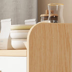 Modern Simple Style Narrow Sideboard with Hutch, 2 Shelves, Engineered Wood Countertop, and 2 Doors