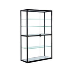 Modern Display Stand Black Frame Locking Curio Cabinet with Glass Shelves